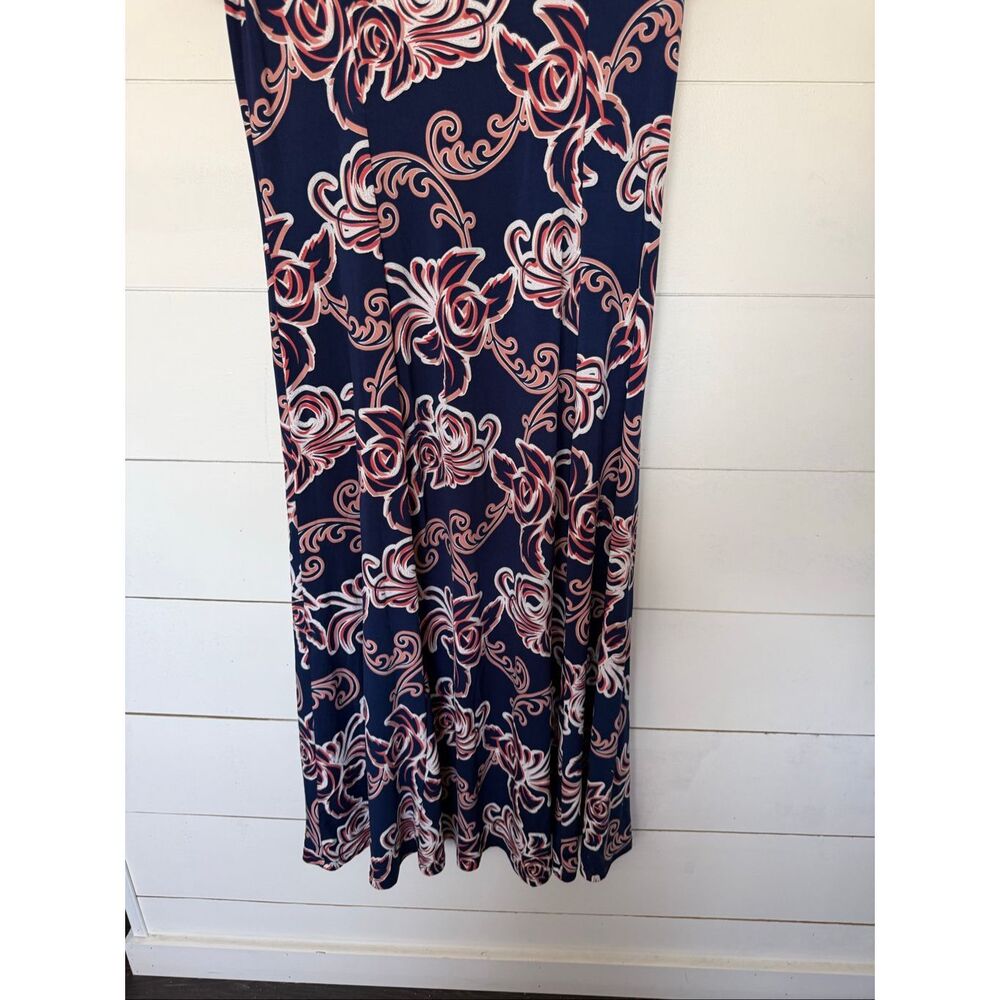 Maria Gabrielle Women’s Large Blue Paisley Stretchy Maxi Dress - Picture 2 of 7